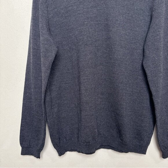 Calvin Klein Mens Large Extra Fine Merino Wool Vneck Sweater In Grey Color - Picture 10 of 16